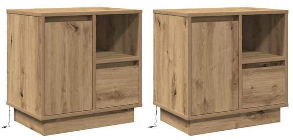 Éjjeliszekrény 2 db Artisan tölgy 50 x 34,5 x 50 cm Szerelt fa