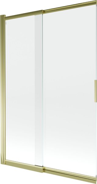 Mexen Fox Kádparaván 2 részes csúszó 120 x 150 cm, átlátszó nano, arany - 891-120-002-50-00 Kádparaván