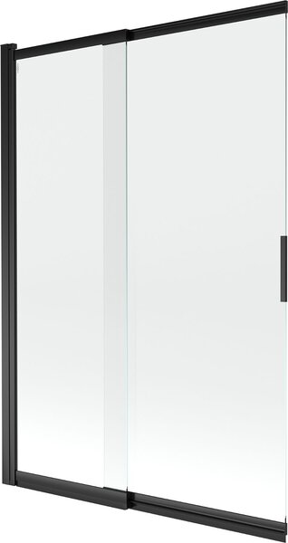 Mexen Fox Kádparaván 2 részes csúszó 120 x 150 cm, átlátszó nano, fekete - 891-120-002-70-00 Kádparaván