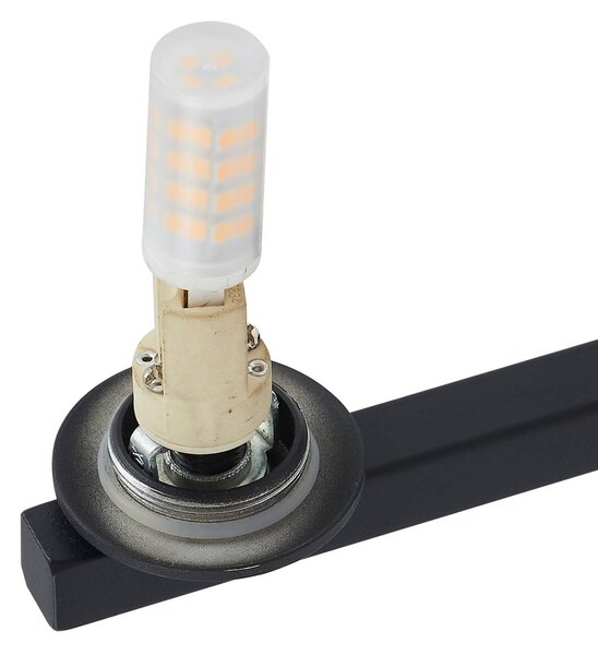 Lucande fali lámpa Bidolo, fekete, üveg, Ø 12 cm, IP44, dimmelhető, Fekete, Fürdőszoba, fém