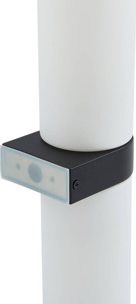 Lucande Basolo fürdőszobai fali lámpa, fekete, magasság 31,5 cm, üveg, dimmelhető, Fehér / opál, Fürdőszoba, Modern