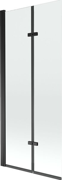 Mexen Castor Kádparaván 2 részes 80 x 150 cm, átlátszó nano, fekete - 892-080-002-70-00 Kádparaván
