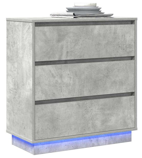Éjjeliszekrény Beton Szürke 71 x 34,5 x 75 cm Szerelt fa
