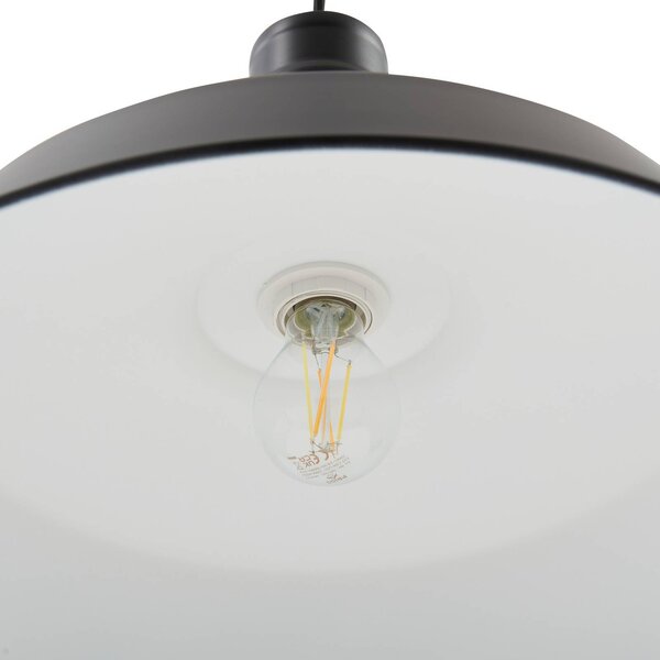 Lindby lógó világítás Laylan, fekete/fehér, Ø 46 cm, fém, dimmelhető, Fekete, Nappali / Étkező, fém, Modern