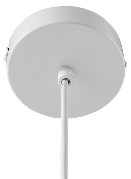 Lindby függőlámpa Helin, fehér, Ø 30 cm, anyagból készült, dimmelhető, Fehér / opál, Nappali / Étkező, Textil / szövet / selyem, Modern