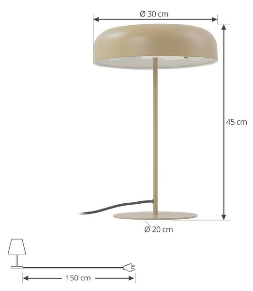 Lindby Edion asztali lámpa, bézs, fém, 45 cm, Barna / rozsda, Nappali / Étkező, fém, Modern