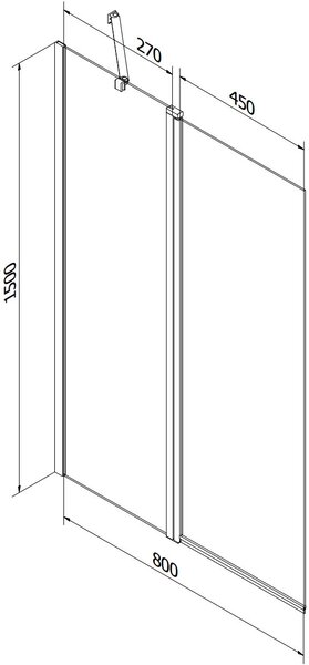 Mexen Flip Kádparaván 1 részes 80 x 150 cm, fekete wzór, fekete - 894-080-101-70-70 Kádparaván