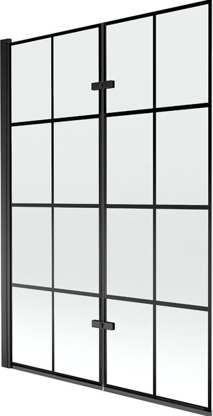 Mexen Castor Kádparaván 2 részes 120 x 150 cm, fekete wzór, fekete - 892-120-002-70-77 Kádparaván