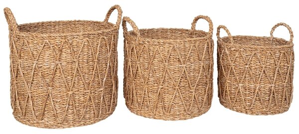 Nordic Living Három természetes szálból készült tárolókosár készlet Krambi 28/32/36 cm