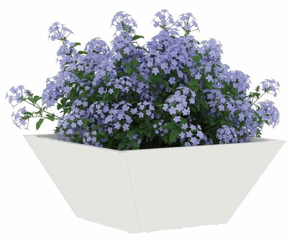 Kerti cserép 5 db Fehér 35 x 35 x 15 cm Hidegen hengerelt acél