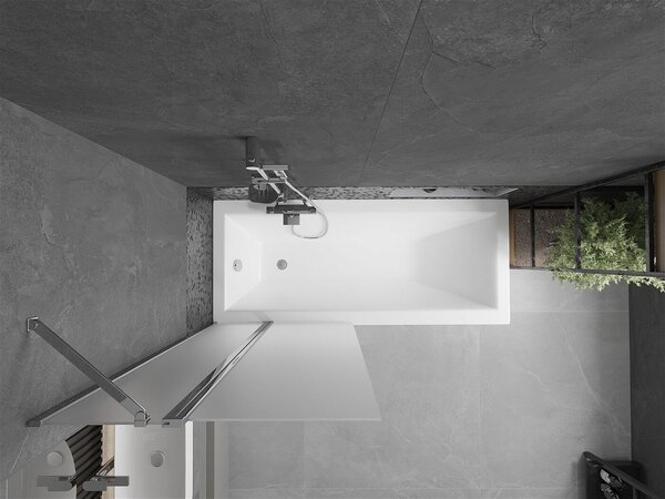 Mexen Flip Kádparaván 1 részes 80 x 150 cm, szron, króm - 894-080-101-01-30 Kádparaván