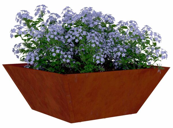 Kerti cserép 5 db Rozsdás 40 x 40 x 15 cm Időjárásálló Acél