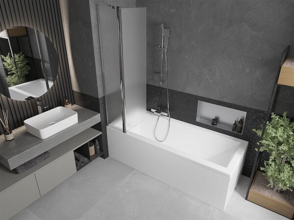 Mexen Flip Kádparaván 1 részes 80 x 150 cm, szron, króm - 894-080-101-01-30 Kádparaván