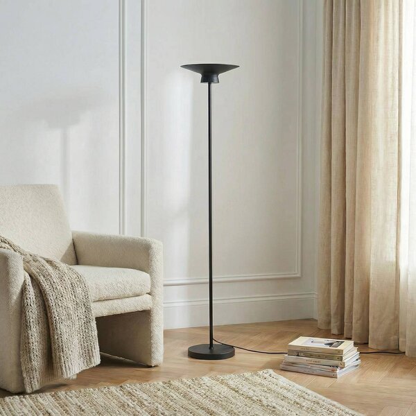 Lindby LED álló világítás Norvind, fekete, fém, 1 izzóval, Fekete, Nappali / Étkező, fém, Modern