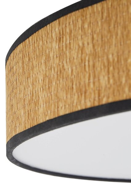 Lindby LED mennyezeti lámpa Jutis, bézs, tengeri moszat, Ø 50 cm, Világos fa, Nappali / Étkező, Fa, Modern