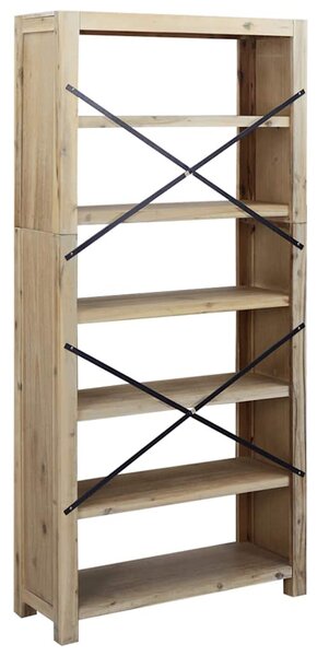 6 szintes tömör akácfa könyvespolc 80 x 30 x 170 cm