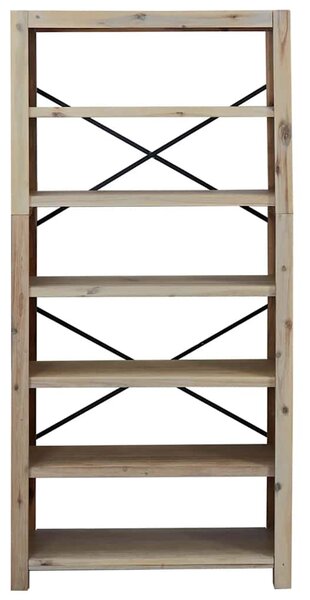 6 szintes tömör akácfa könyvespolc 80 x 30 x 170 cm