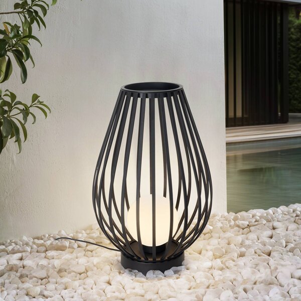 Lucande teraszvilágítás Marrin, fekete, fém, Ø 46cm, Fekete, fém, Modern