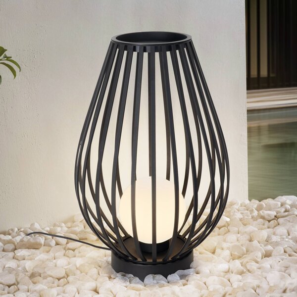 Lucande teraszvilágítás Marrin, fekete, fém, Ø 46cm, Fekete, fém, Modern