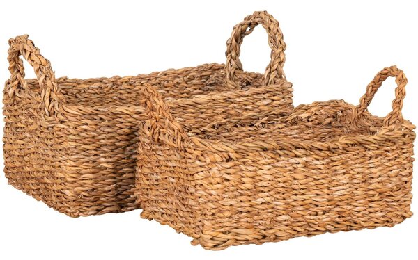 Nordic Living Két dekoratív kosár készlet Morella 20x28/23x32 cm természetes szálakból