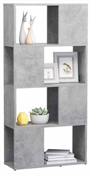 Betonszürke térelválasztó könyvszekrény 60 x 24 x 124,5 cm