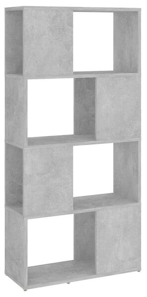 Betonszürke térelválasztó könyvszekrény 60 x 24 x 124,5 cm
