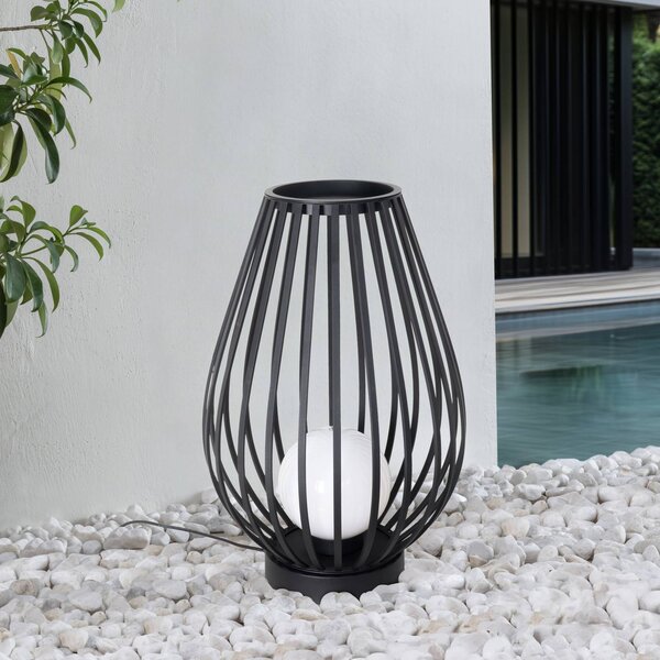 Lucande teraszvilágítás Marrin, fekete, fém, Ø 46cm, Fekete, fém, Modern