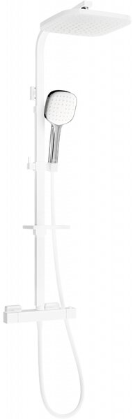 Mexen - CQ33 zuhanygarnitúra termosztatikus csapteleppel Cube, fehér-króm, 772503395-21