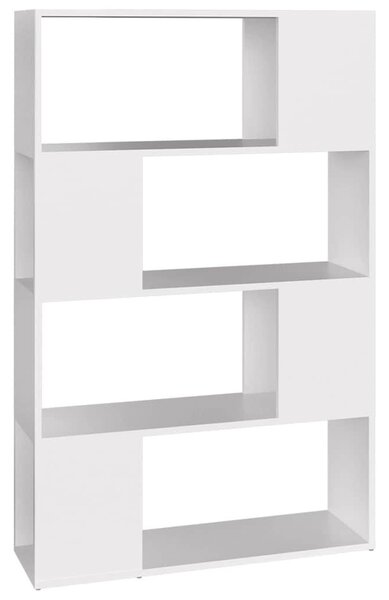 Fehér szerelt fa térelválasztó könyvszekrény 80 x 24 x 124,5 cm
