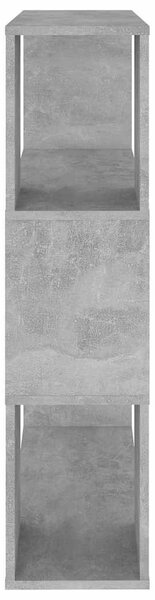 Betonszürke szerelt fa térelválasztó könyvszekrény 80x24x94 cm