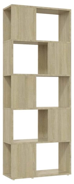 Sonoma-tölgyszínű térelválasztó könyvszekrény 60 x 24 x 155 cm