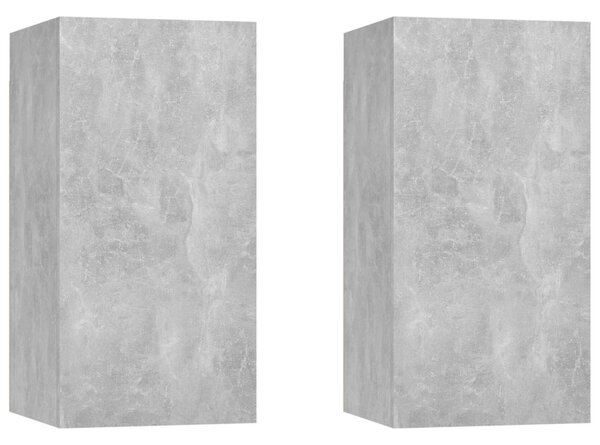 2 db betonszürke szerelt fa TV-szekrény 30,5 x 30 x 60 cm