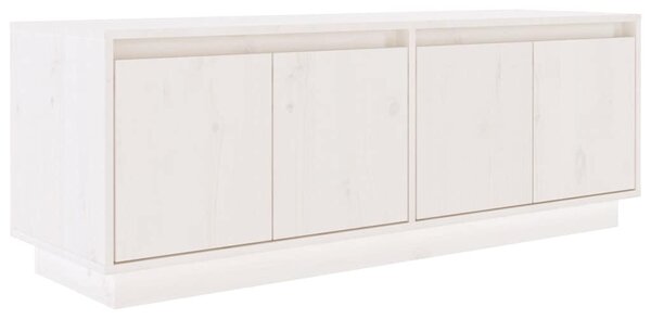 Fehér tömör fenyőfa TV-szekrény 110x34x40 cm