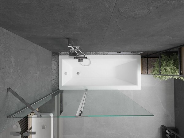Mexen Flip Kádparaván 1 részes 120 x 150 cm, átlátszó nano, króm - 894-120-101-01-00 Kádparaván