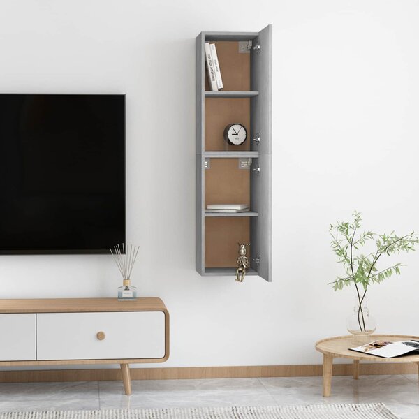 2 db betonszürke szerelt fa TV-szekrény 30,5 x 30 x 60 cm