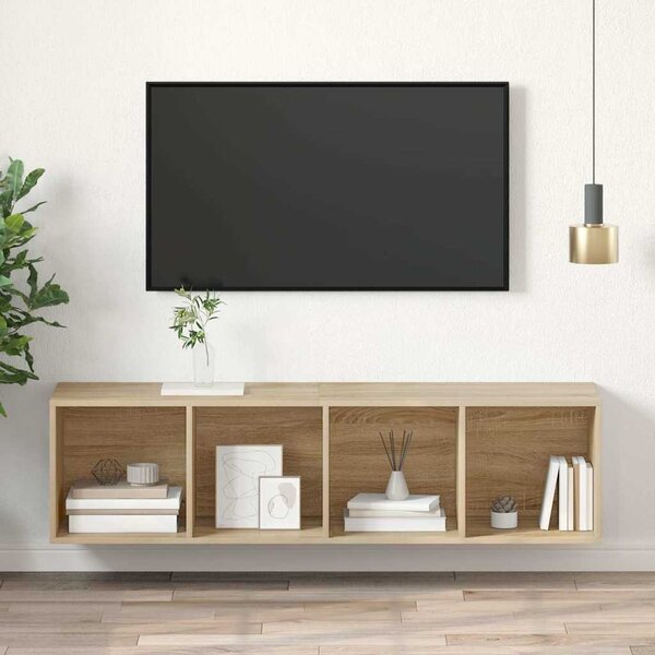 Sonoma tölgy színű szerelt fa fali TV-szekrény 37x37x142,5 cm
