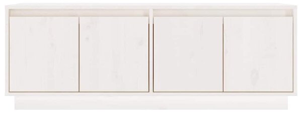 Fehér tömör fenyőfa TV-szekrény 110x34x40 cm