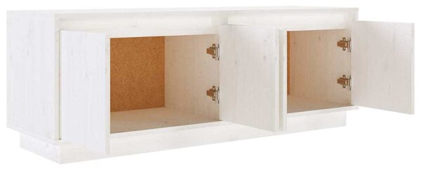 Fehér tömör fenyőfa TV-szekrény 110x34x40 cm