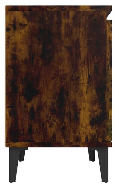 Füstös tölgy színű éjjeliszekrények fém lábbal 40 x 30 x 50 cm