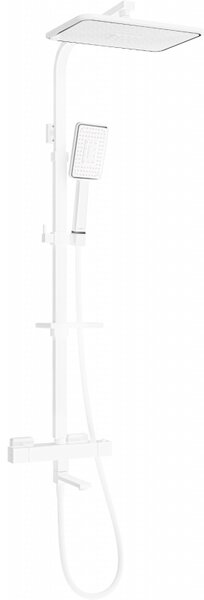 Mexen - CQ54 zuhanygarnitúra termosztatikus csapteleppel Cube, fehér-króm, 779105495-21