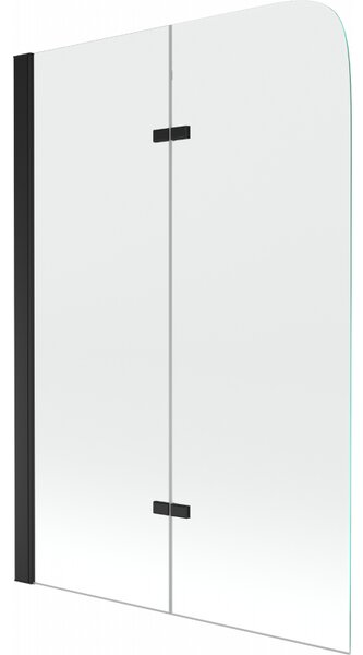 Mexen FELIX, kádparaván, 2 lapos, 80 x 140 cm, fekete-átlátszó, 890-080-002-70-00