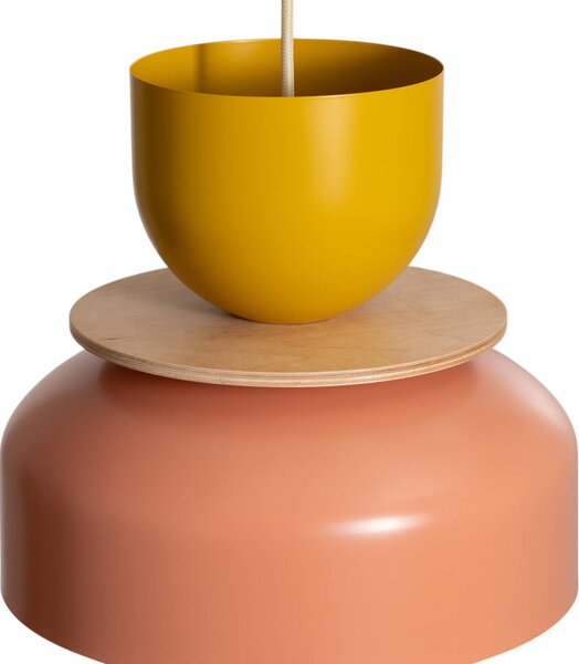 ALDEX Uto lógó világítás, korall/sárga, Ø 30 cm, fém, dimmelhető, Többszínű, Nappali / Étkező, fém, Modern