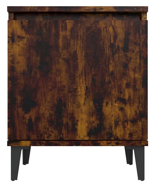 Füstös tölgy színű éjjeliszekrények fém lábbal 40 x 30 x 50 cm