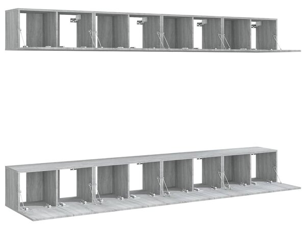 8 db szürke sonoma színű szerelt fa TV-szekrény 60 x 30 x 30 cm