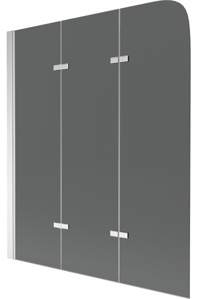 Mexen FELIX, kádparaván, 3 lapos, 120 x 140 cm, szürke, 890-120-003-01-40