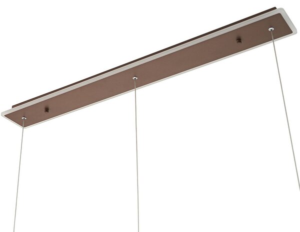 Lucande LED lógó lámpa Kolo, 114 cm, 3 izzós, barna, dimmelhető, dimmelhető, Barna / rozsda, Nappali / Étkező, Modern