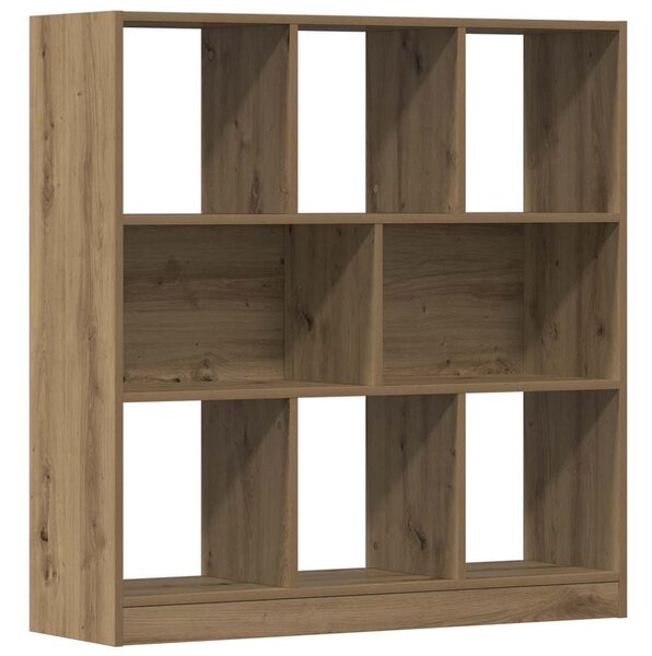 Kézműves tölgy színű szerelt fa könyvszekrény 97,5x29,5x100 cm