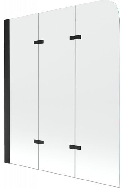 Mexen FELIX, kádparaván, 3 lapos, 120 x 140 cm, fekete-átlátszó, 890-120-003-70-00