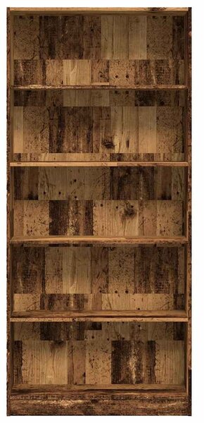 Antik fa színű szerelt fa könyvespolc 80 x 24 x 176 cm