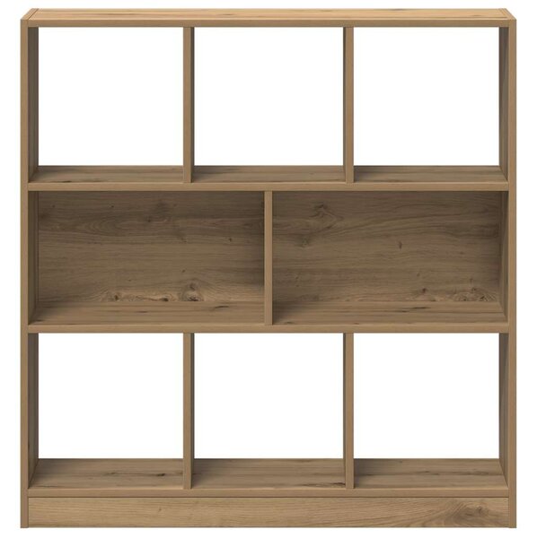 Kézműves tölgy színű szerelt fa könyvszekrény 97,5x29,5x100 cm
